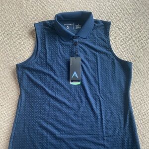 Women’s Navy Antigua sleeveless golf top Large